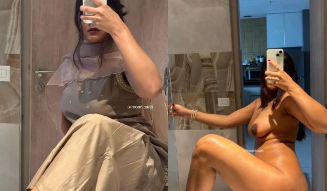 Indian Model “Moanicaah” Shares Bathroom Nude Selfie Photo