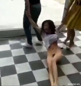 Chinese Sidechick With Hairy Pussy Stripped Naked In Public And Dragged Outside (18+)
