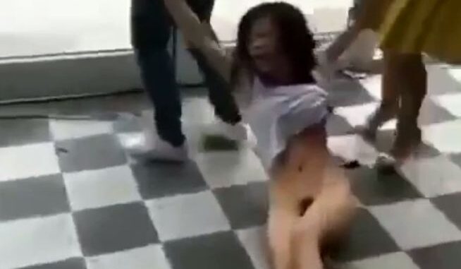 Chinese Sidechick With Hairy Pussy Stripped Naked In Public And Dragged Outside (18+)