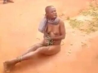 Nigerian Girl With Nice Breasts Stripped Naked In Public And Tied For Stealing (18+)