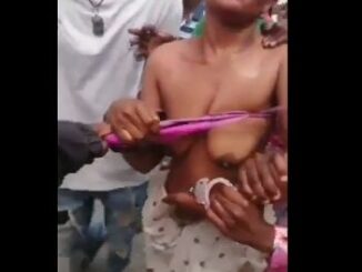 African Woman With Nice Breasts Stripped Naked In Public For Alleged Kidnapping (18+)