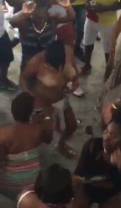 Black American Girl Showing Her Breasts In Public (18+)