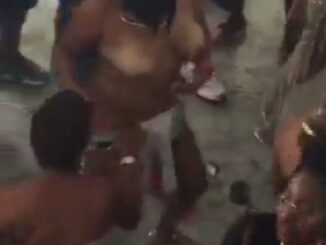 Black American Girl Showing Her Breasts In Public (18+)