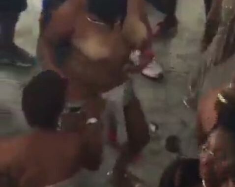 Black American Girl Showing Her Breasts In Public (18+)