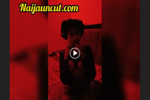 Nigerian College Girl Playing With Her Small Boobs