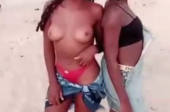 African Girls Showing Their Breasts On The Beach In Public (18+)