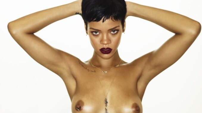Nude Photos Of Rihanna Flaunting Her Boobs In Napologetic Photoshoot (2013)