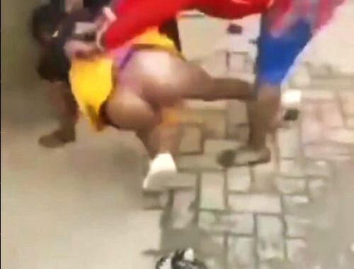 Ass Exposed: African Girl Stripped While Fighting In Public (18+)