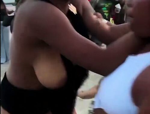 Big Boobs Out As Black Girls Fight (Beach Fight 18+)